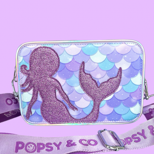 Mermaid Tales Purple Crossbody bags for kids