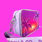 Side view of sunset palms purple crossbody bag for kids from Popsy and Co