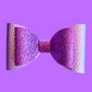 The Enchanted hair bow for kids. Purple glitter hair bow.