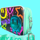 Graffiti Smiles Crossbody Green bag for kids side view